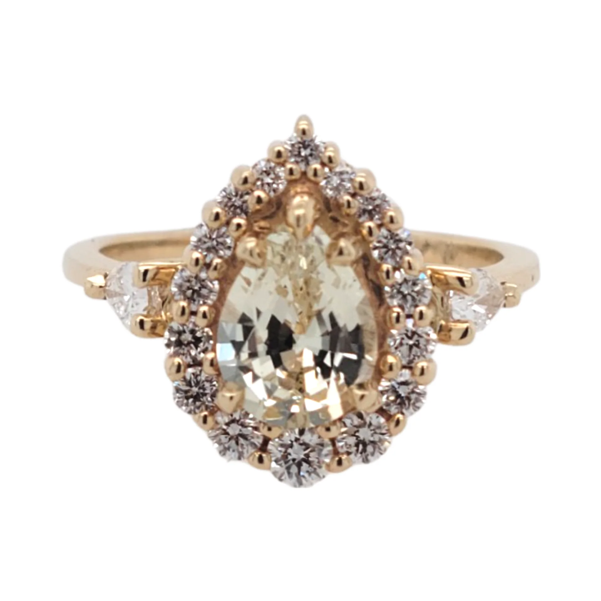 Yellow Pear Sapphire Ring