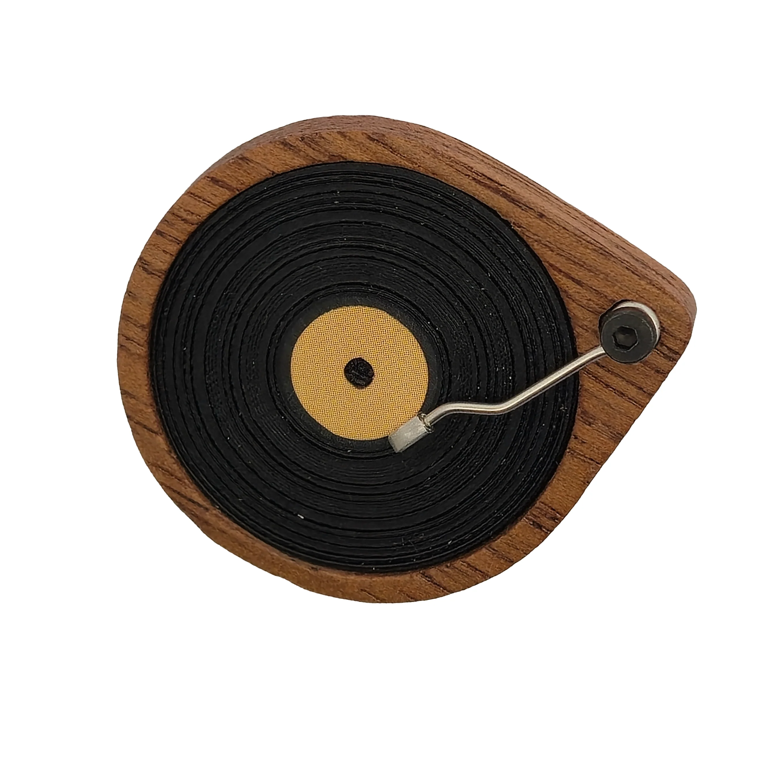 Yellow Record Player Brooch