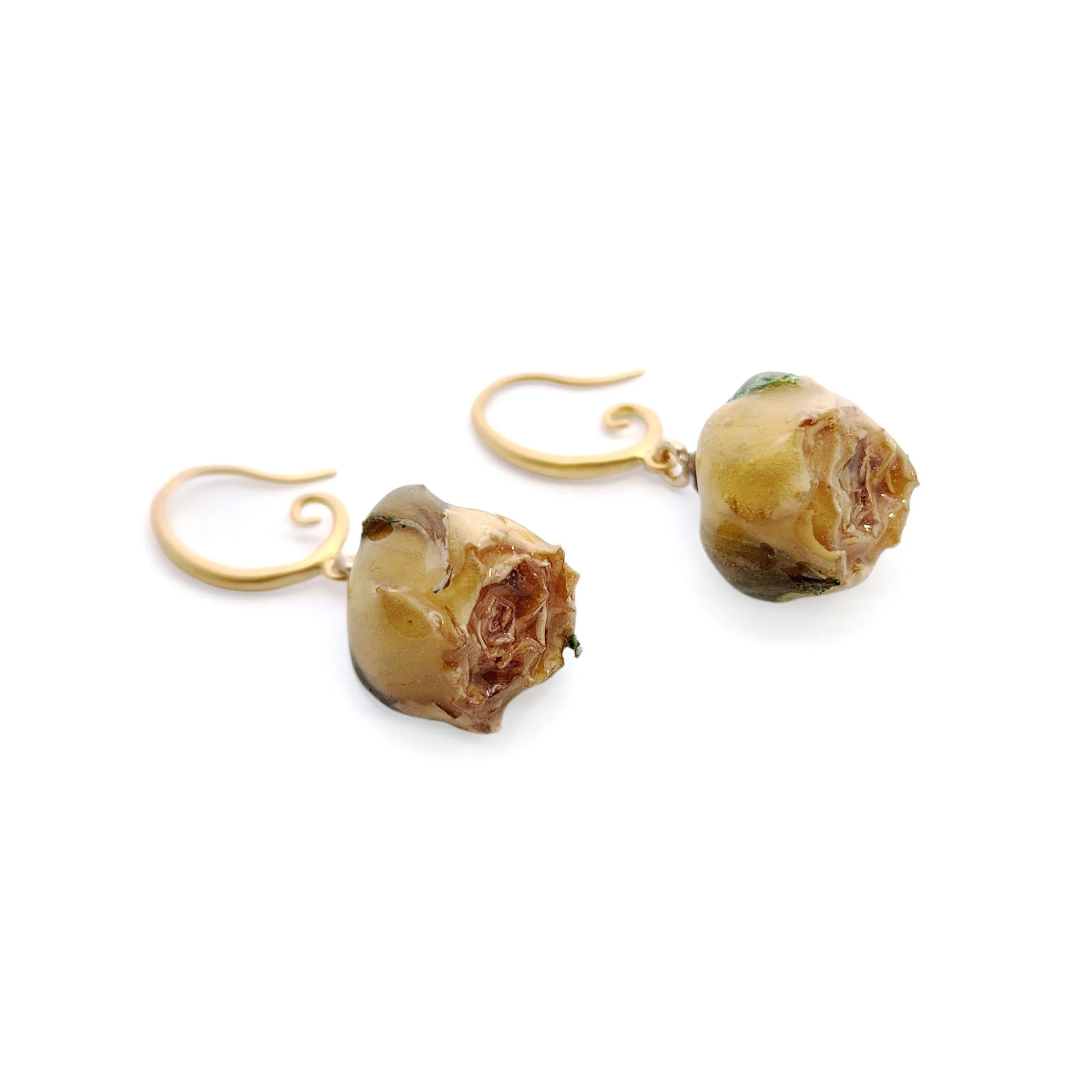 Yellow Rose Drop Earrings